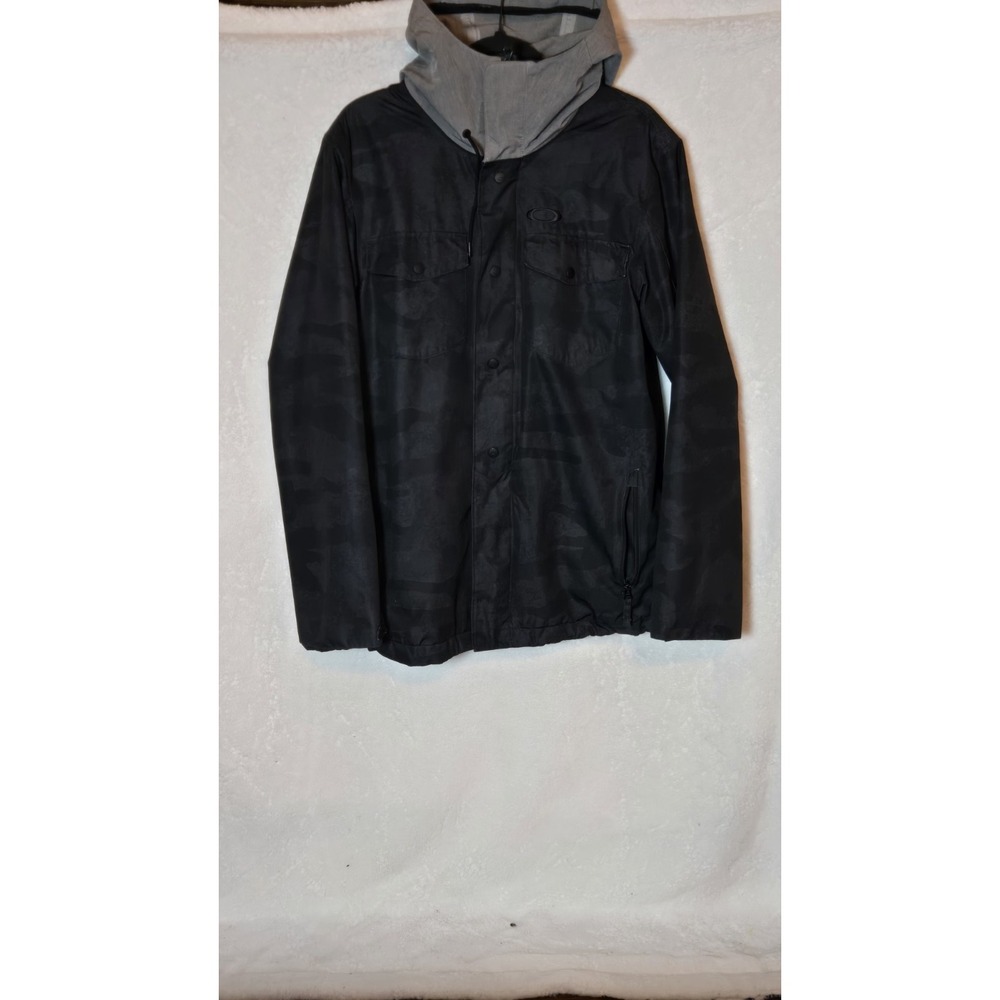 Oakley Mens M Ski Snowboarding Jacket Jet Black Camp Biozone Insulated FNDry 10K